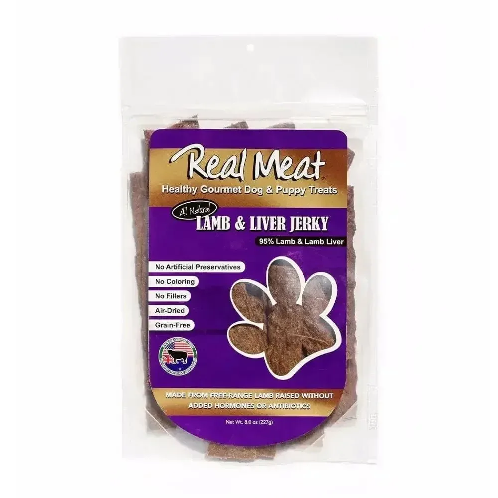 Real Meat Lamb Jerky Stix Dog Treats 8 Oz - High Protein Lamb & Liver Snack for Dogs