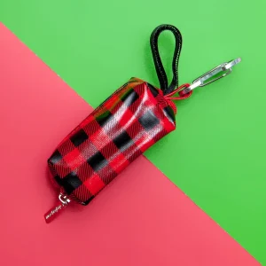 Red Buffalo Check Dog Waste Bag Dispenser