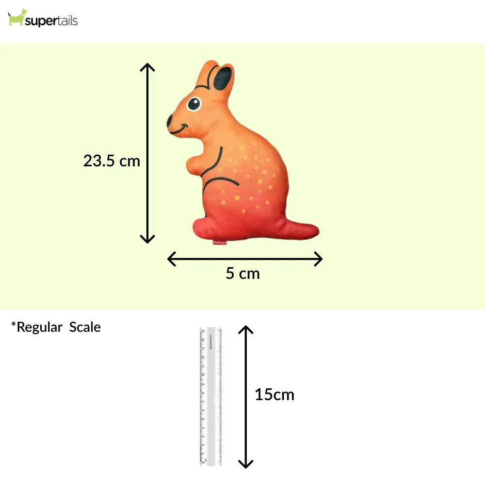 Red Dingo Durables Kangaroo Fetch Toy For Dogs (Orange) - Image 2