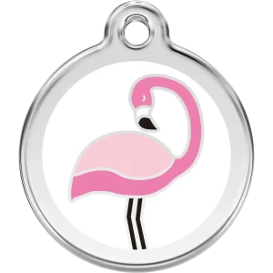 Red Dingo Flamingo Pet ID Dog Tag