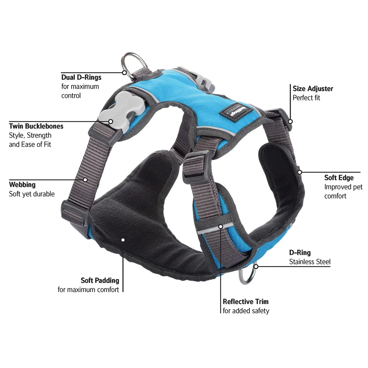 Red Dingo Padded Harness - Hot Pink - Image 2