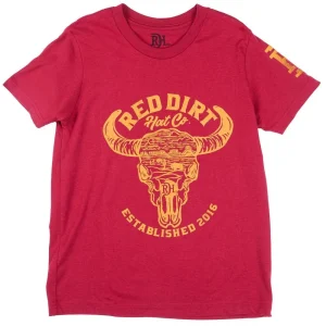 Red Dirt Hat Company Boy's Heather Cardinal Bone Dry Tee Shirt