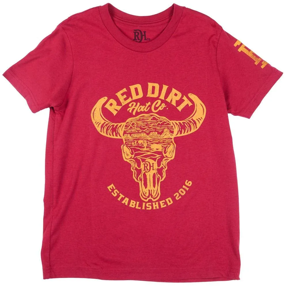 Red Dirt Hat Company Boy's Heather Cardinal Bone Dry Tee Shirt