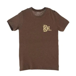 Red Dirt Hat Company Mens Brown Tooled Leather Short Sleeve Tee