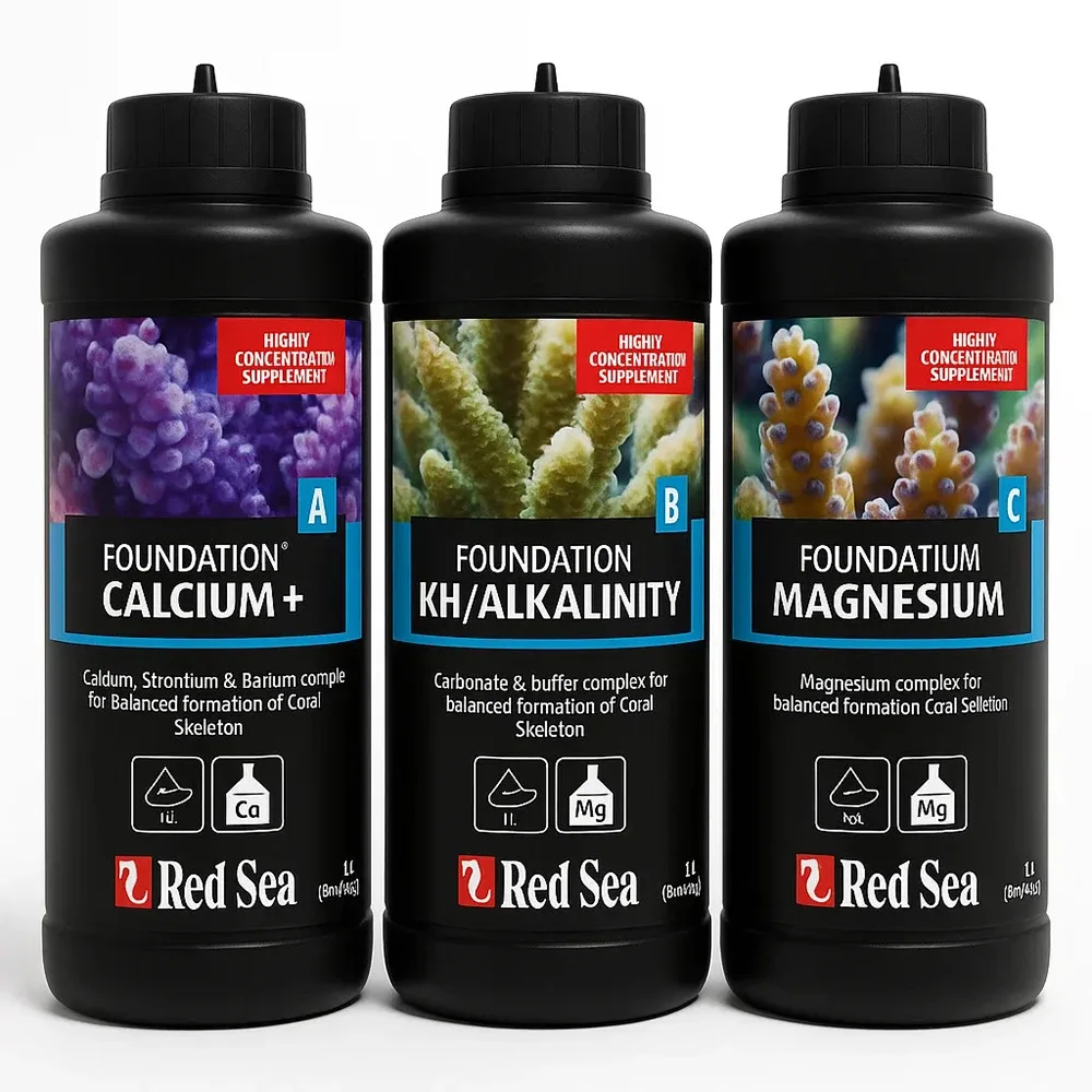 Red Sea Foundation A B C Combo (3x 500 ml) Alkalinity, Calcium, Magnesium