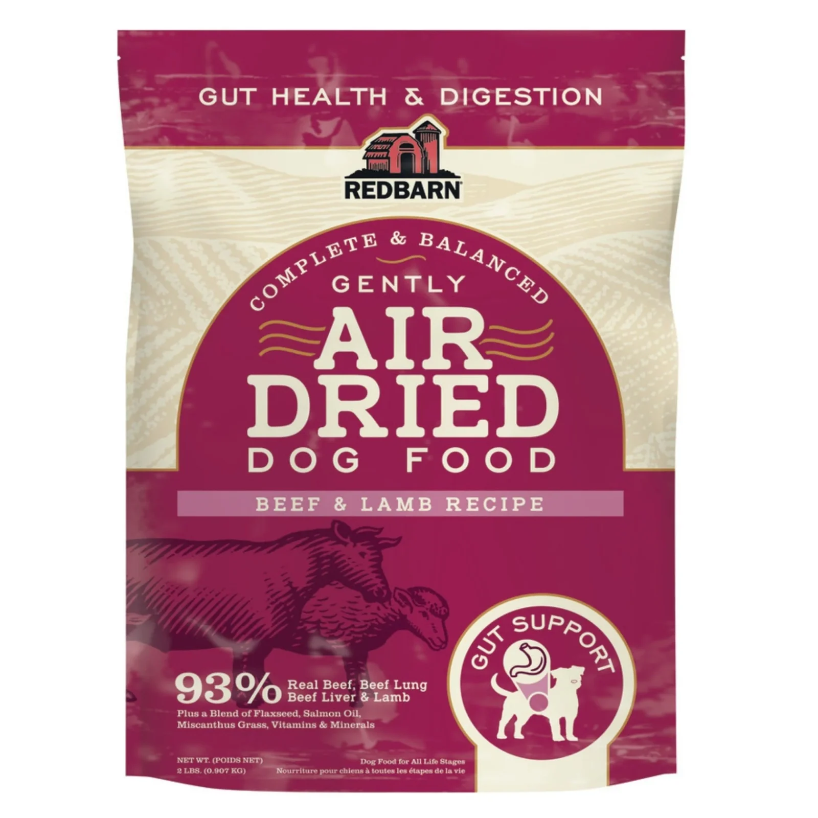 Redbarn Air Dried Gut Support Dog Food Beef & Lamb2lb