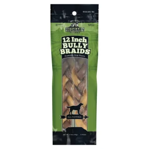 Redbarn Braided Bully Stick 12in 2pk