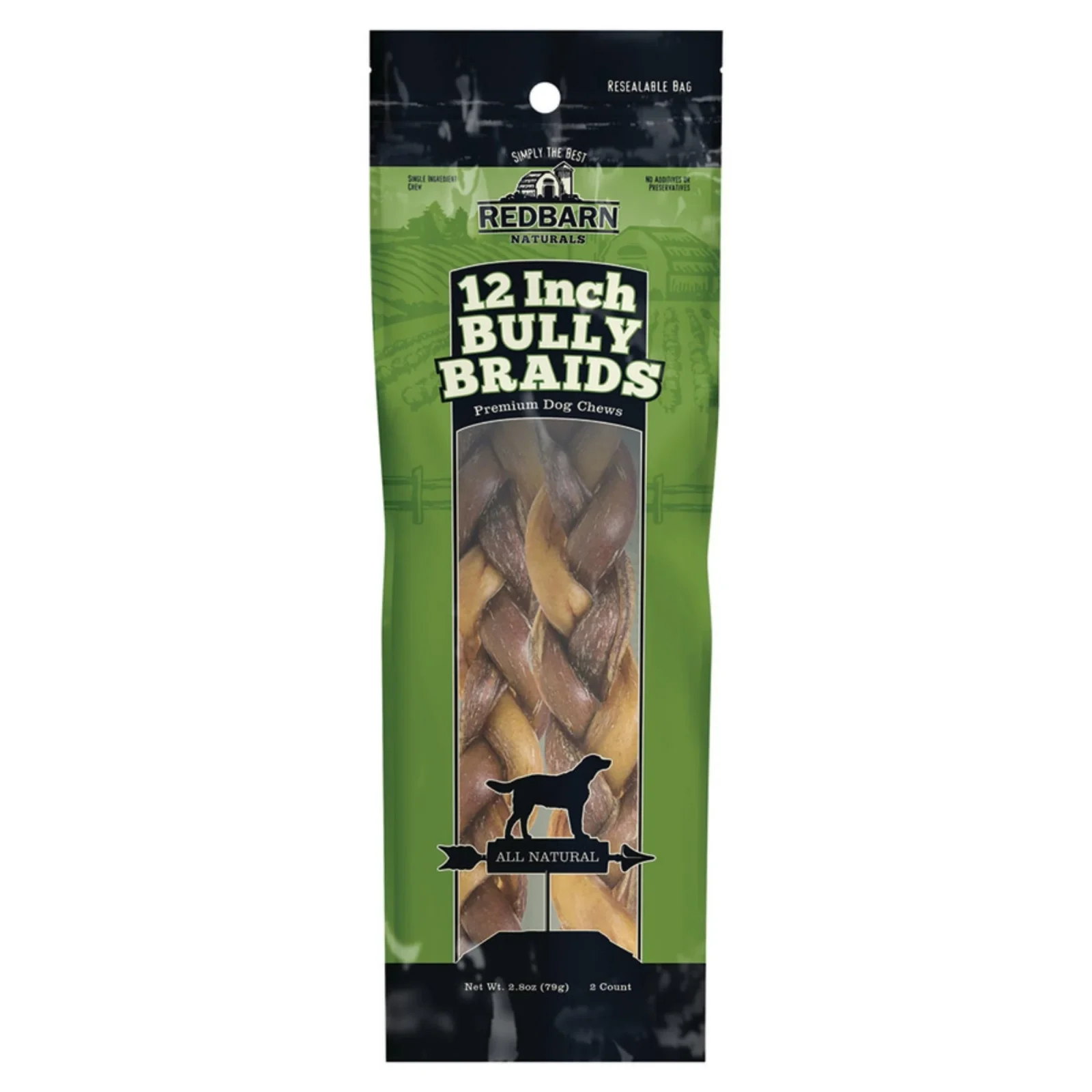 Redbarn Braided Bully Stick 12in 2pk