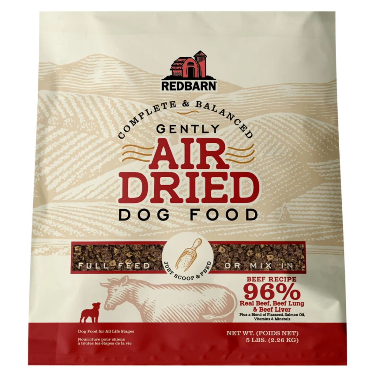 Redbarn Complete & Balanced Air Dried Dog Food Beef Recipe 5lb