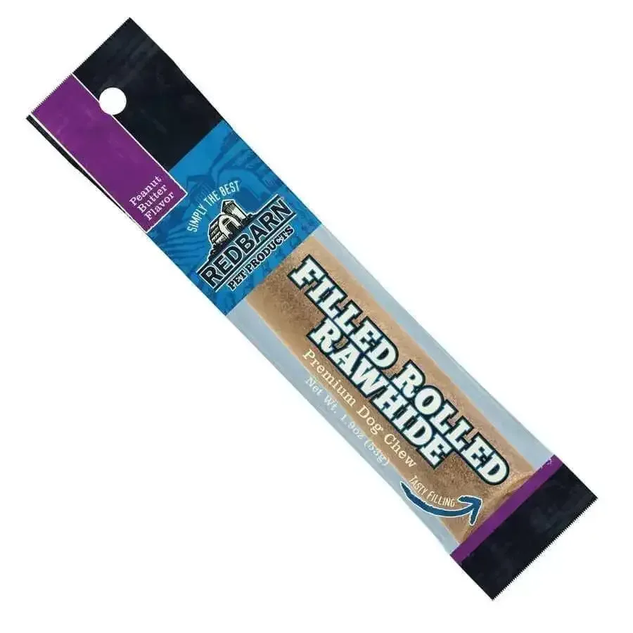 Redbarn Peanut Butter Rawhide Dog Chew for Happy Pets 1.9 oz