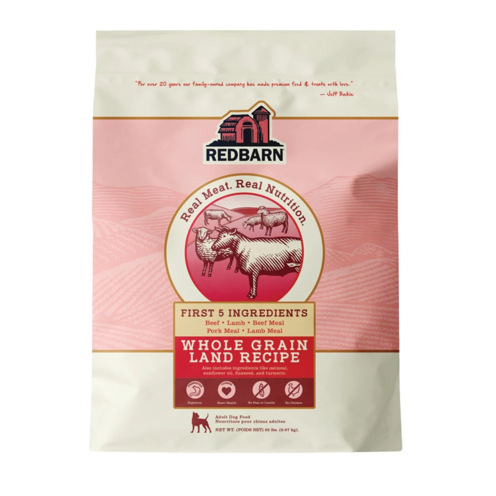 Redbarn Pet Products Whole Grain Dry Dog Food Land, 22 lb
