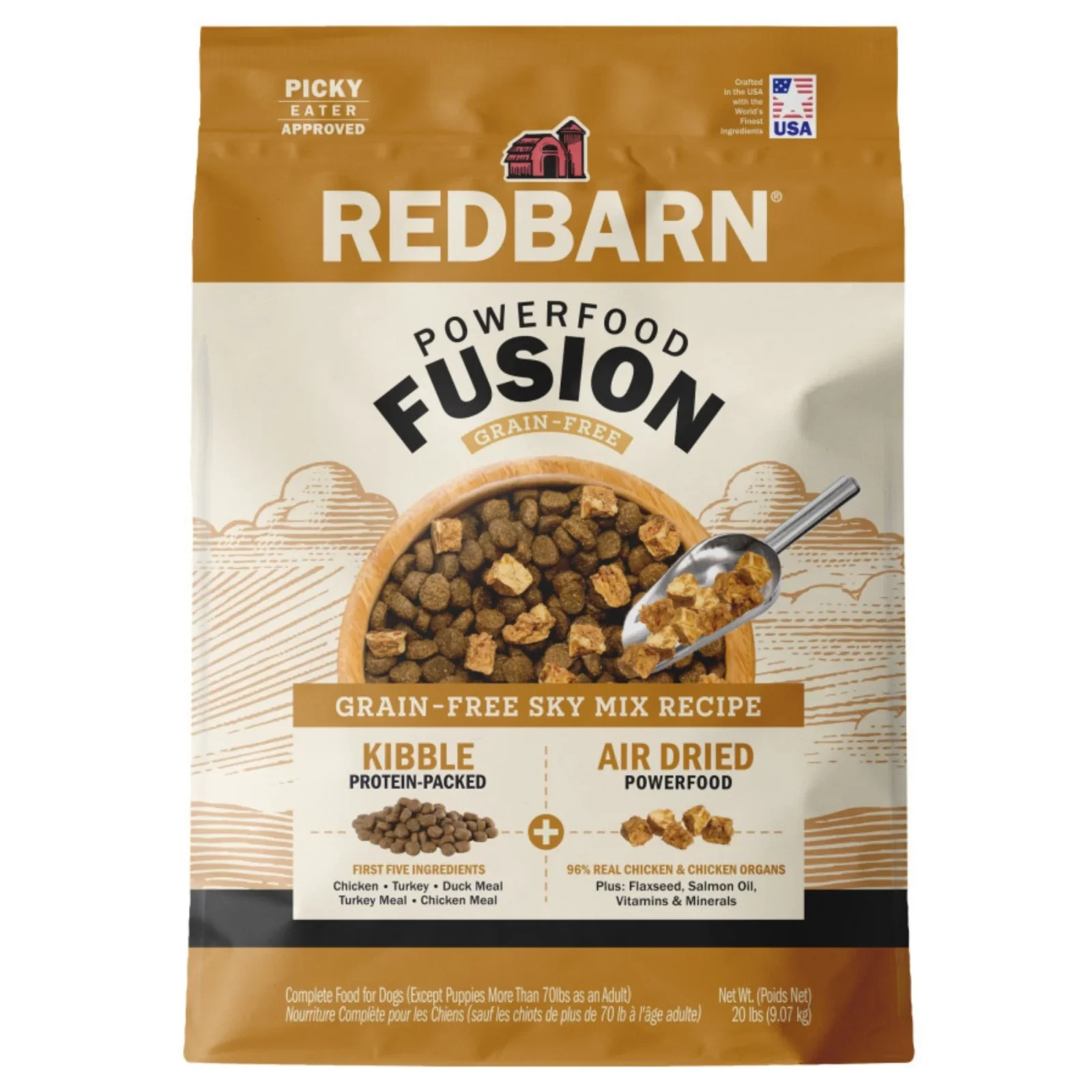Redbarn Powerfood Fusion Grain Free Sky Mix Chicken Recipe Dry Dog Food 20lb