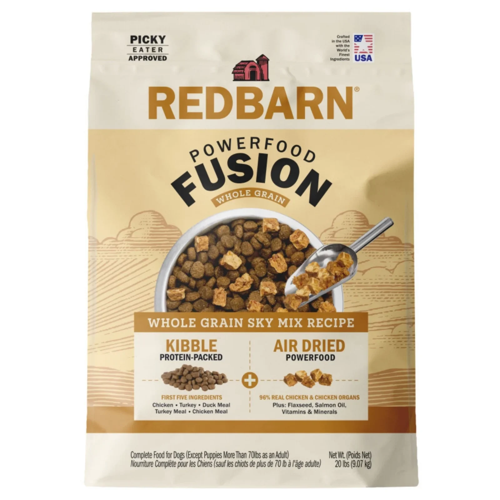 Redbarn Powerfood Fusion Whole Grain Sky Mix Chicken Recipe Dry Dog Food 20lb