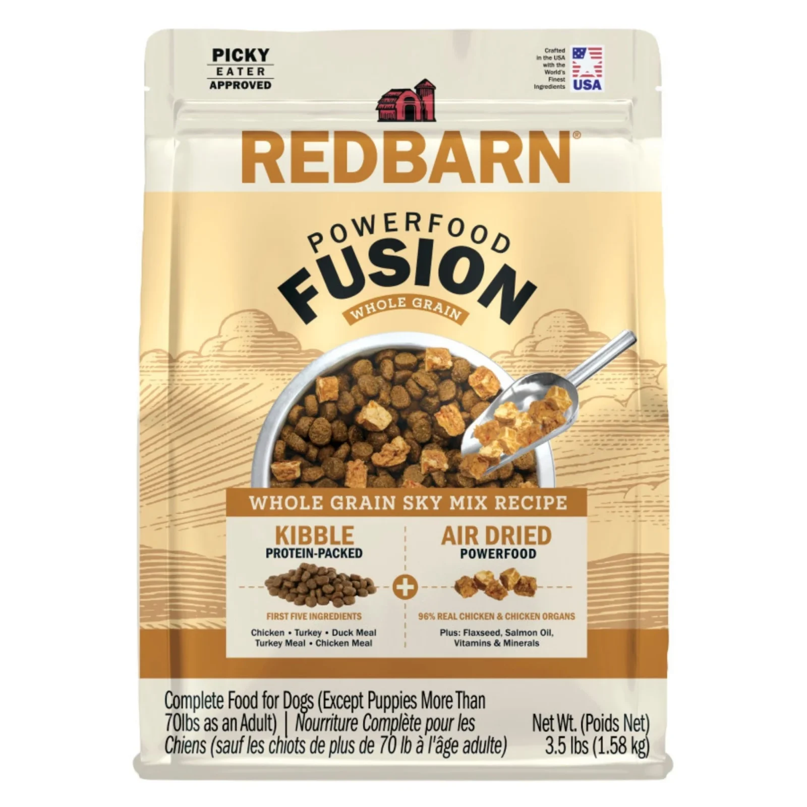 Redbarn Powerfood Fusion Whole Grain Sky Mix Chicken Recipe Dry Dog Food 3.5lb