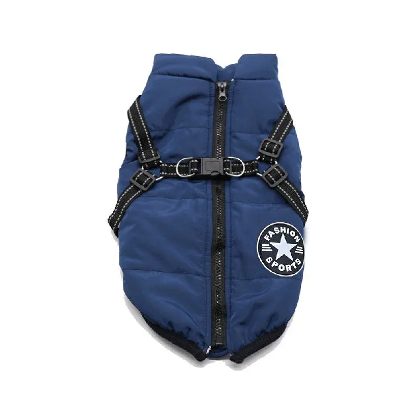 Reflective Padded Dog Coat with Built-In Harness – 3XL & 4XL