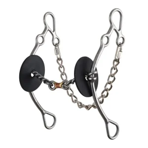 Reinsman Martha Josey Long Go Around Three Piece Twisted Wire Dog Bone Gag Bit