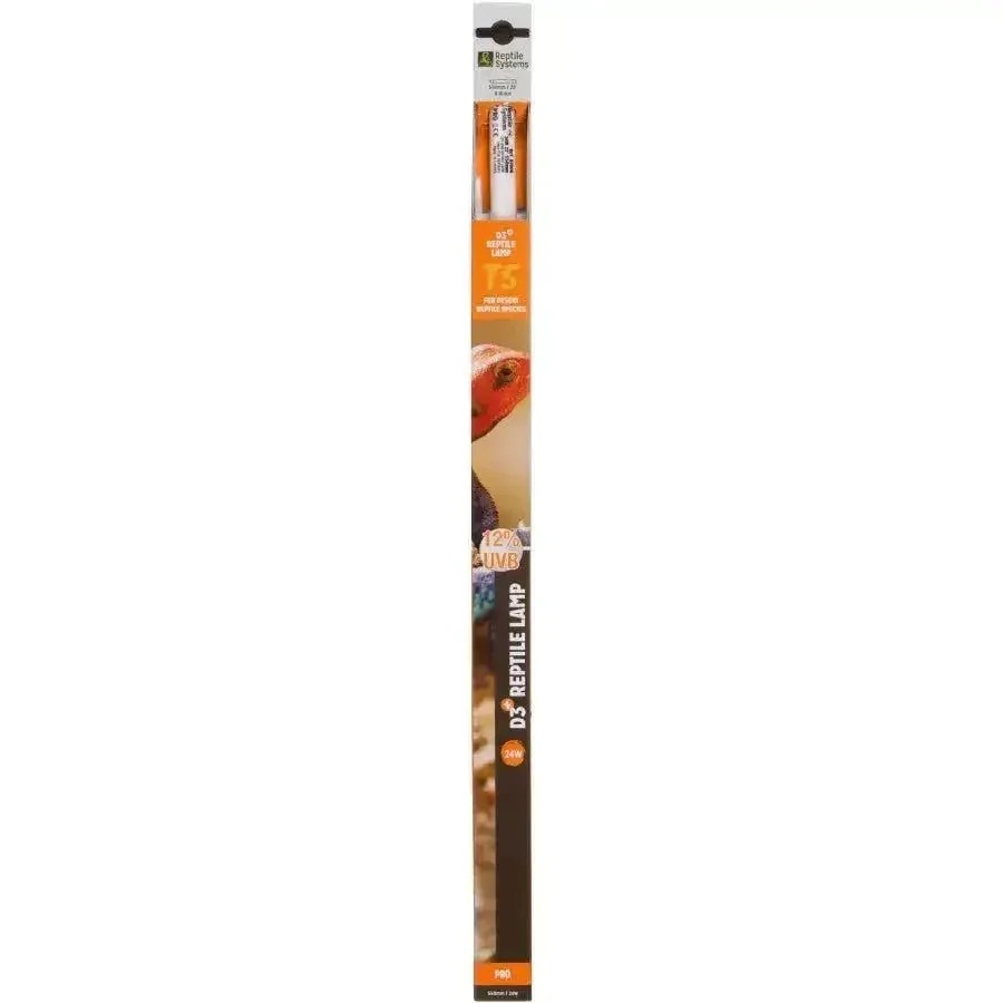 Reptile Systems D3+ 12% T5 UVB Lamp – 24W for Reptiles, 22"