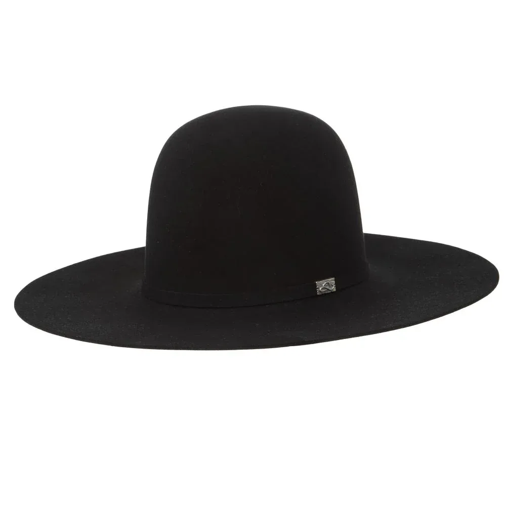 Resistol 100X Black 4 1/4 in. Brim Open Crown Felt Hat