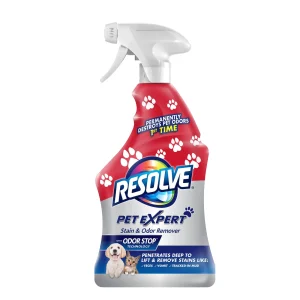 Resolve Pet Expert Oxy-Powered Stain Remover & Deodorizer Spray For Carpet & Upholstery, 22 Oz