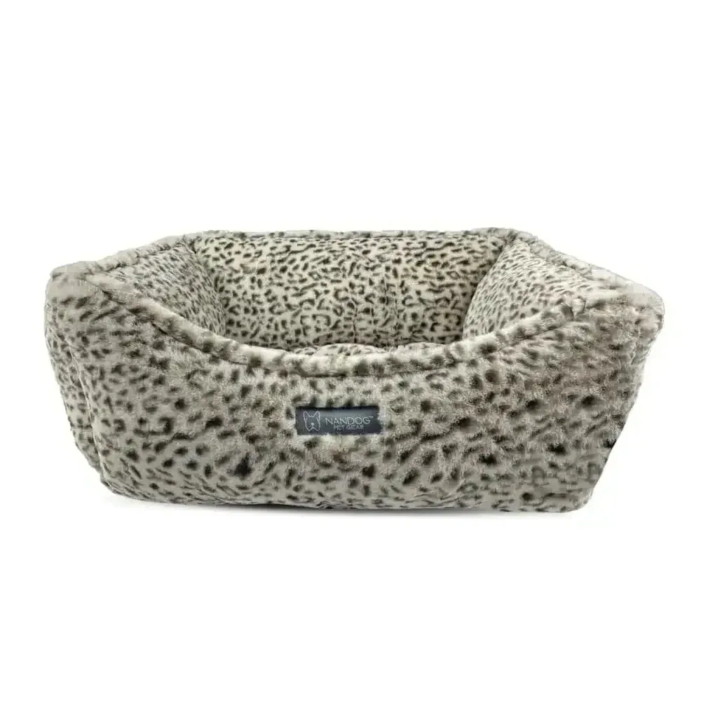 Reversible Cheetah Pet Bed - Tan