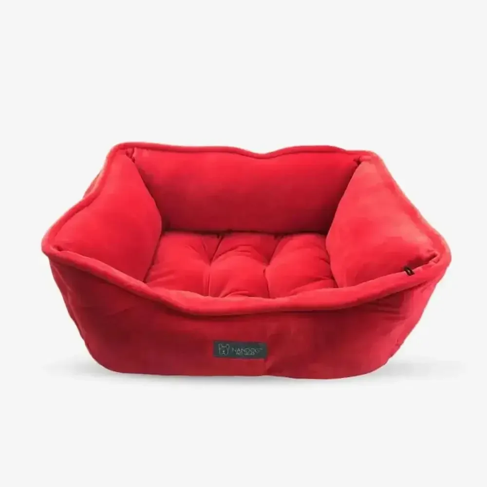 Reversible Red Velvet Micro Plush Pet Beds