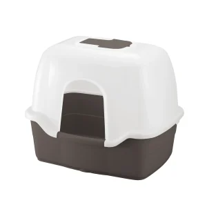 Richell Paw Trax Wide Hooded Cat Litter Box For Large Cats Or Multi-Cat Households, Scoop Included