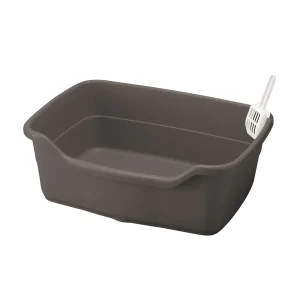 Richell Paw Trax Wide Pan Cat Litter Box For Large Cats Or Multi-Cat Households, Scoop Included