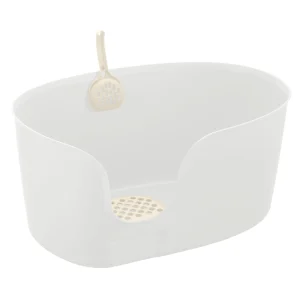 Richell® PAW TRAX XL High Wall Cat Litter Box, High Sided Litter Pan W/ Anti-Tracking Step & Scoop