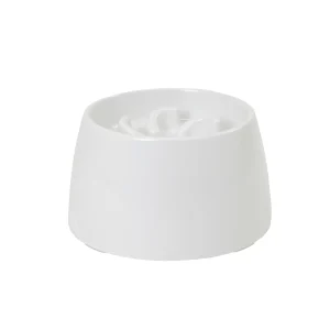 Richell Raised Slow-Feeder Dog Food Bowl Made W/ Dishwasher-Safe Plastic, Prevents Overeating