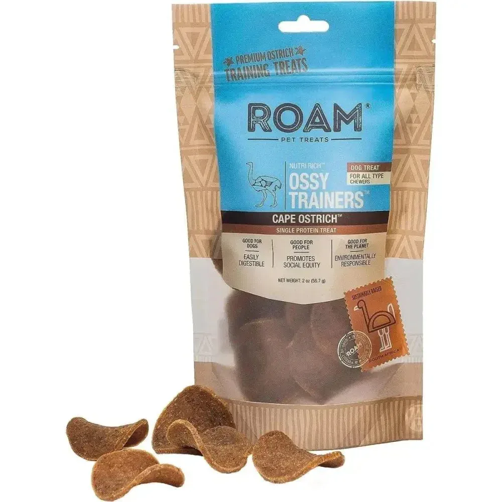 Roam Pet Treats Ossy Trainers Ostrich Training Treats for Dogs