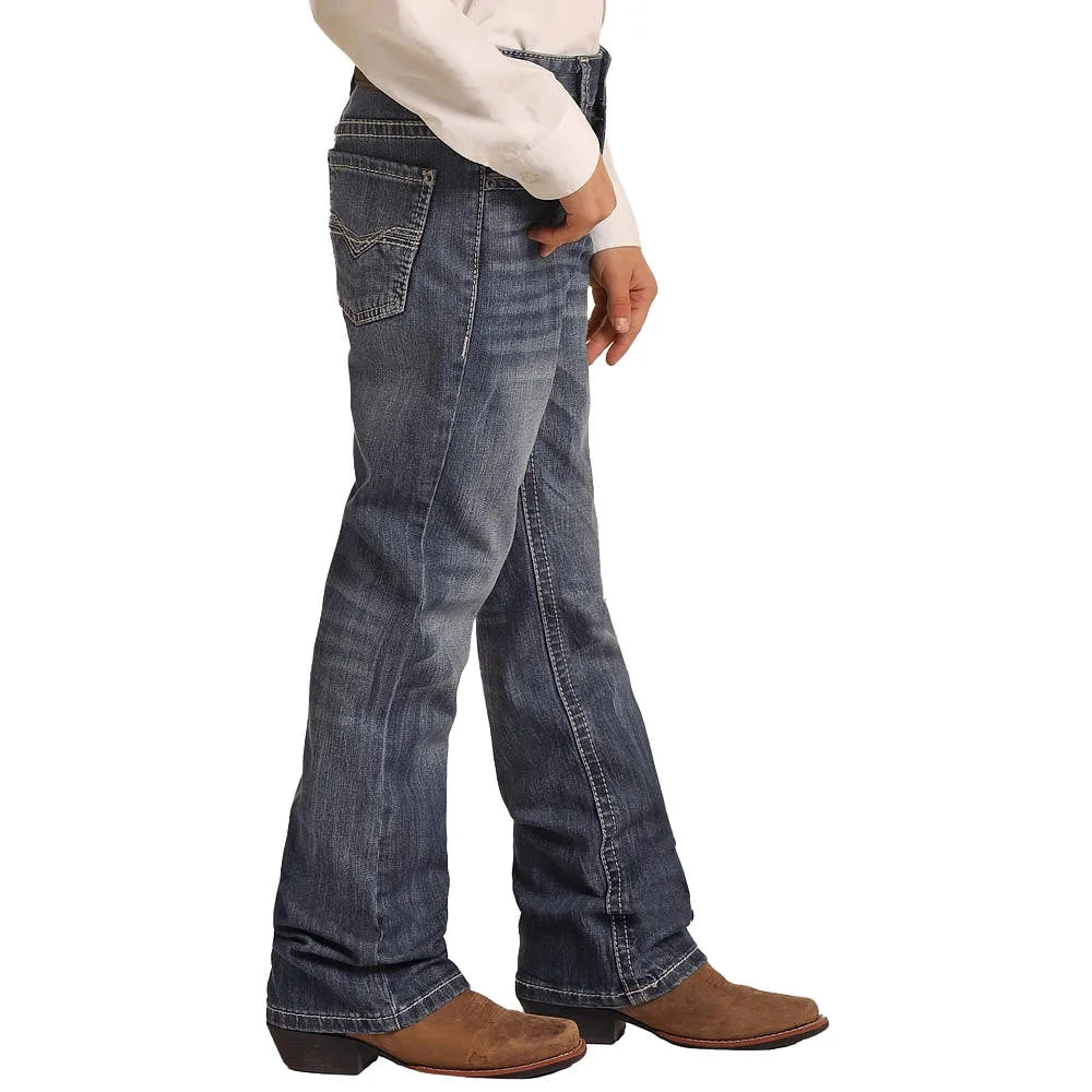 Rock N Roll Cowboy Boy's Dark Vintage Jeans - Image 2