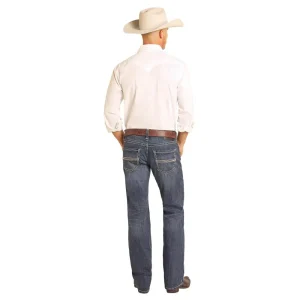 Rock & Roll Denim and Regular Fit Two-Tone Stitch Straight Leg Jeans
