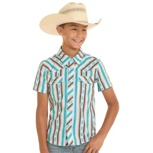 Rock & Roll Denim Boy's Aztec Ripstop Tek Western Shirt