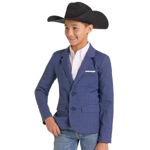 Rock & Roll Denim Boy's Blue Plaid Sports Coat