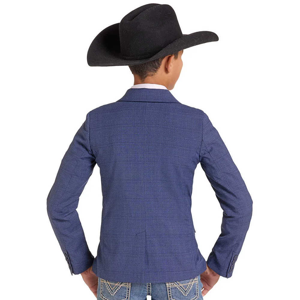 Rock & Roll Denim Boy's Blue Plaid Sports Coat - Image 2