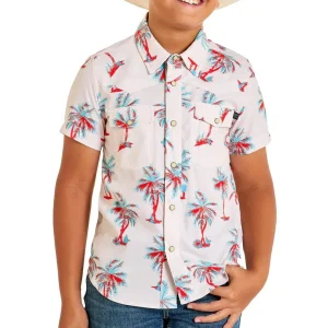 Rock & Roll Denim Boy's Natural Palm Print Tek Shirt
