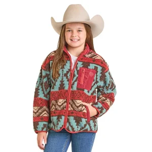 Rock & Roll Denim Girl's Aztec Sherpa Jacket