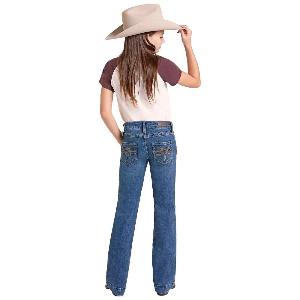 Rock & Roll Denim Girl's Embroidery Pocket Trouser