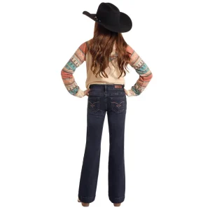 Rock & Roll Denim Girl's Rope Embroidered Trousers