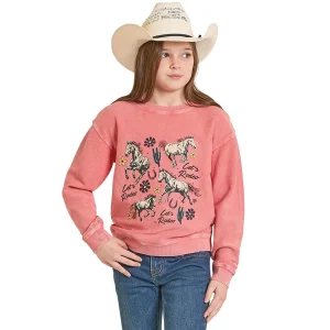 Rock & Roll Denim Girl's Rose Let's Rodeo Graphic Pullover