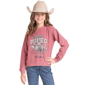 Rock & Roll Denim Girl's Rose Rodeo Pullover