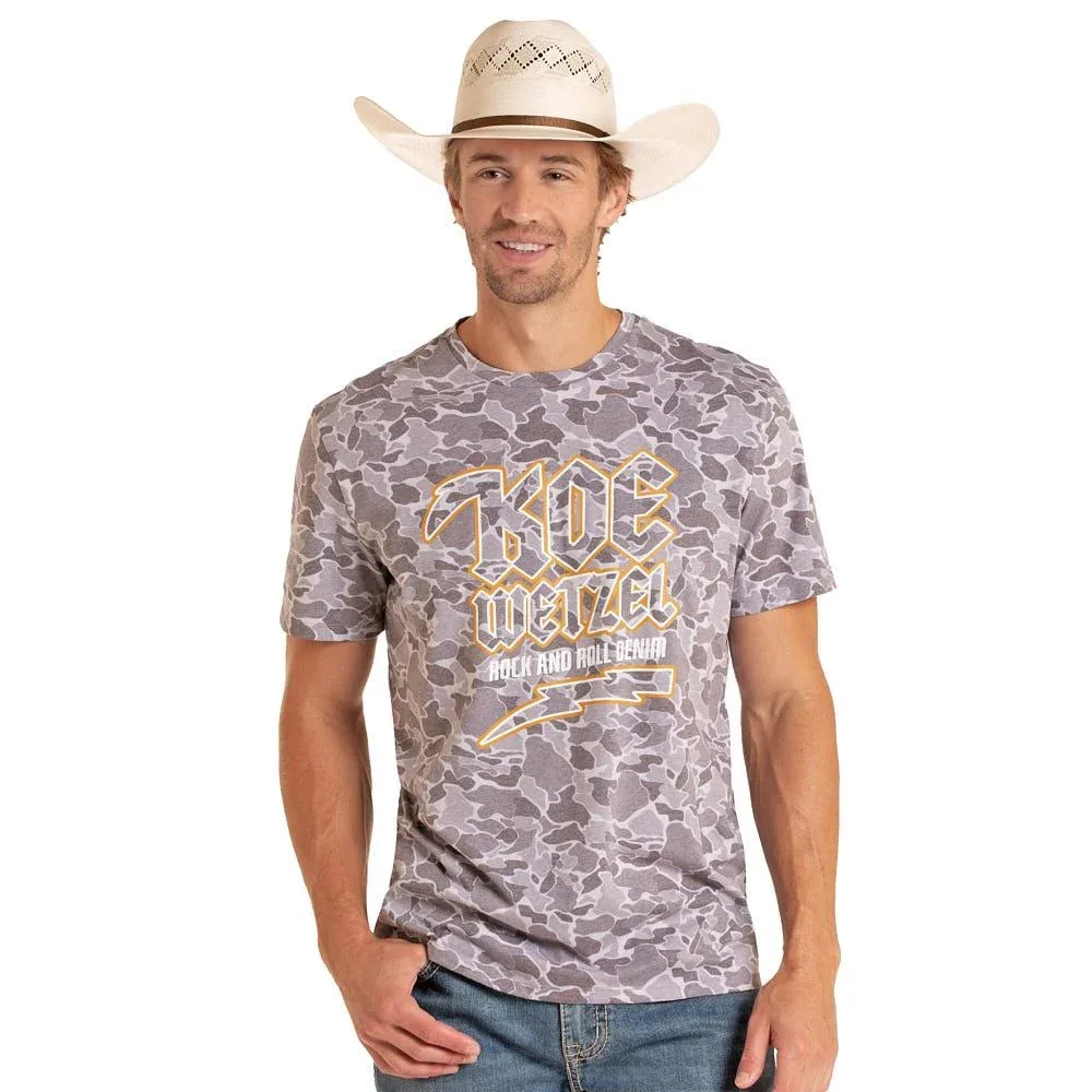 Rock & Roll Denim Koe Wetzel Charcoal Camo Tee Shirt