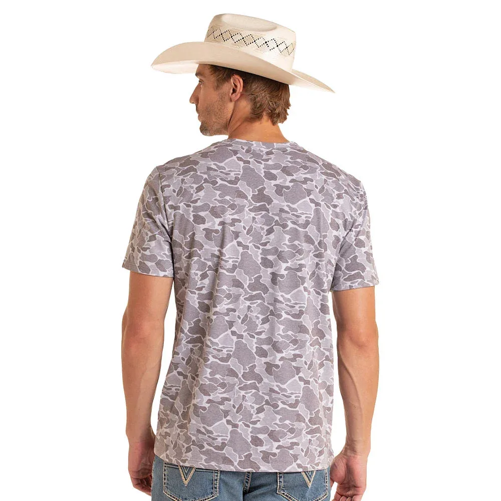 Rock & Roll Denim Koe Wetzel Charcoal Camo Tee Shirt - Image 2