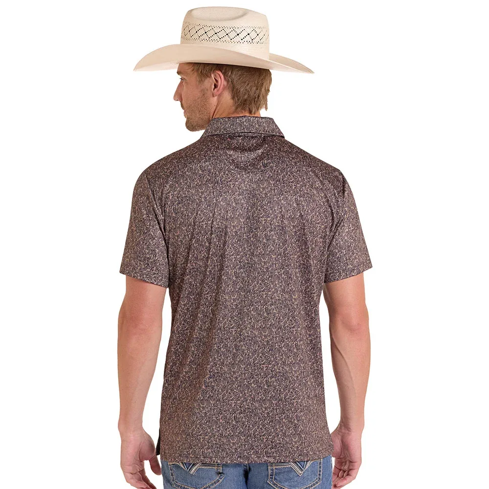 Rock & Roll Denim Men's Dark Brown Camo Polo - Image 2
