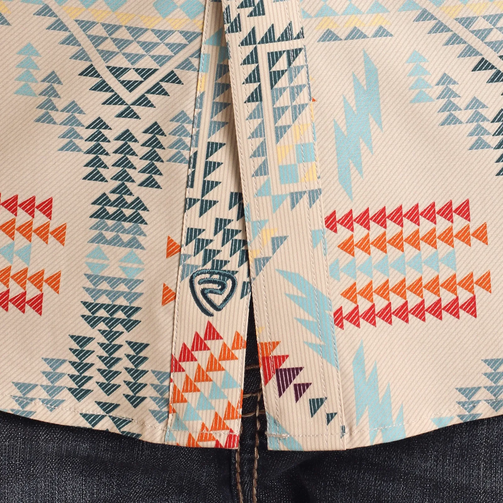 Rock & Roll Denim Mens Natural Aztec Print Shirt - Image 2