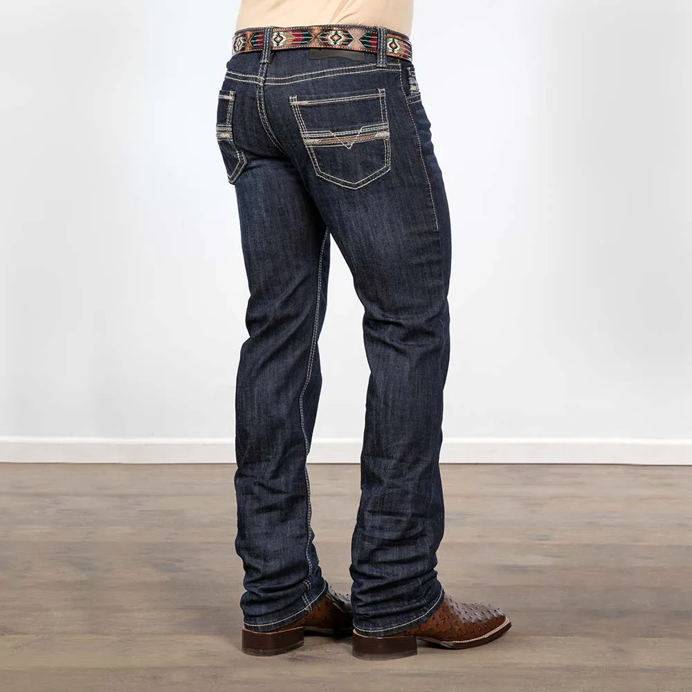 Rock & Roll Denim Revolver Reflex Pleather Embroidered Jeans
