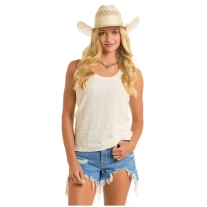 Rock & Roll Denim Women's Raised Knit Design Tank