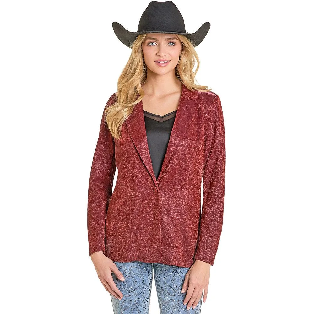 Rock & Roll Denim Women's Red Iridescent Blazer