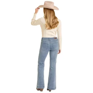 Rock & Roll Denim Women's Two Tone Mid Rise Trouser