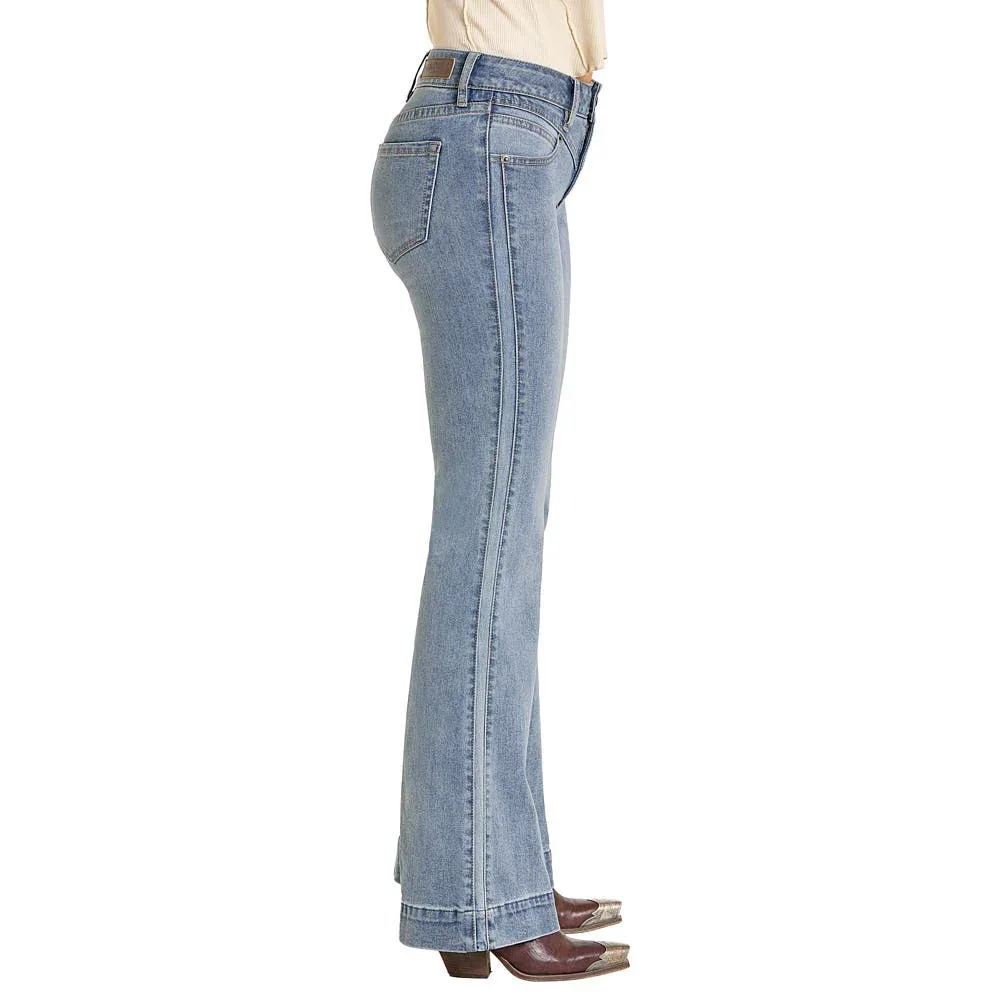 Rock & Roll Denim Women's Two Tone Mid Rise Trouser - Image 2